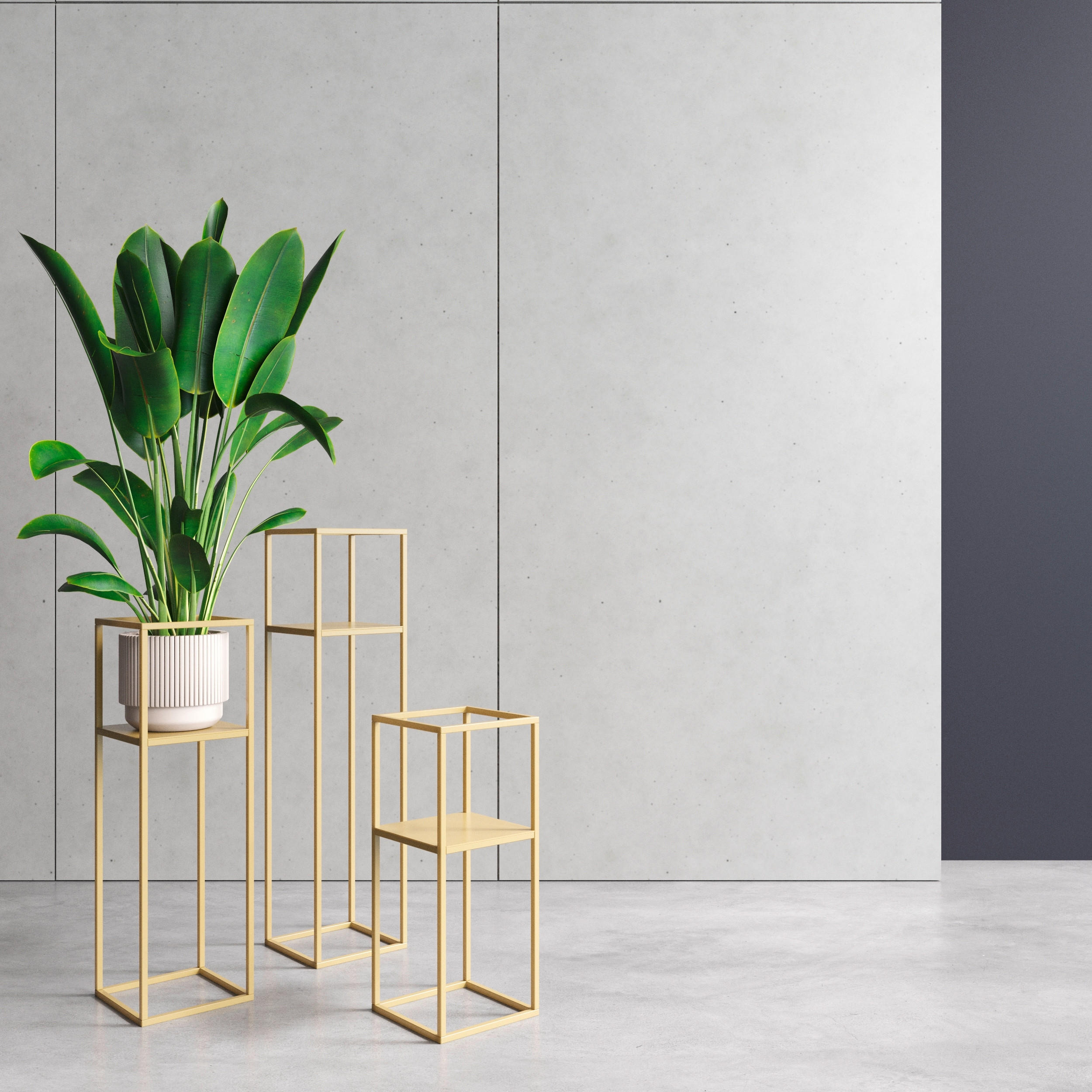 BLUMENSTÄNDER Metall  - Goldfarben, Basics, Metall (19/47/19cm)