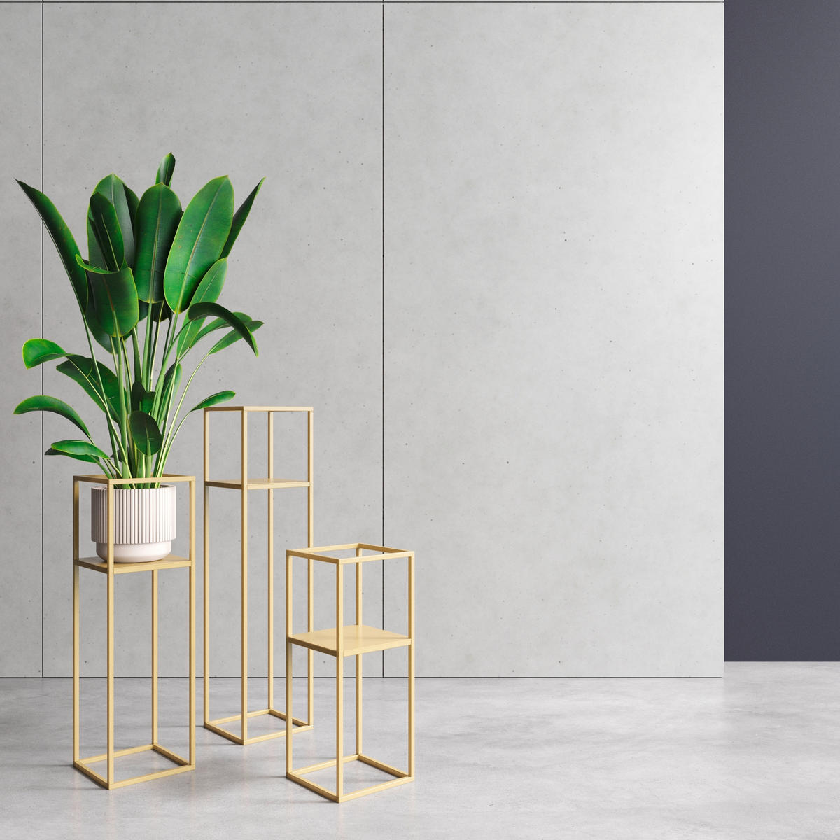 BLUMENSTÄNDER Metall  - Goldfarben, Basics, Metall (19/62/19cm)