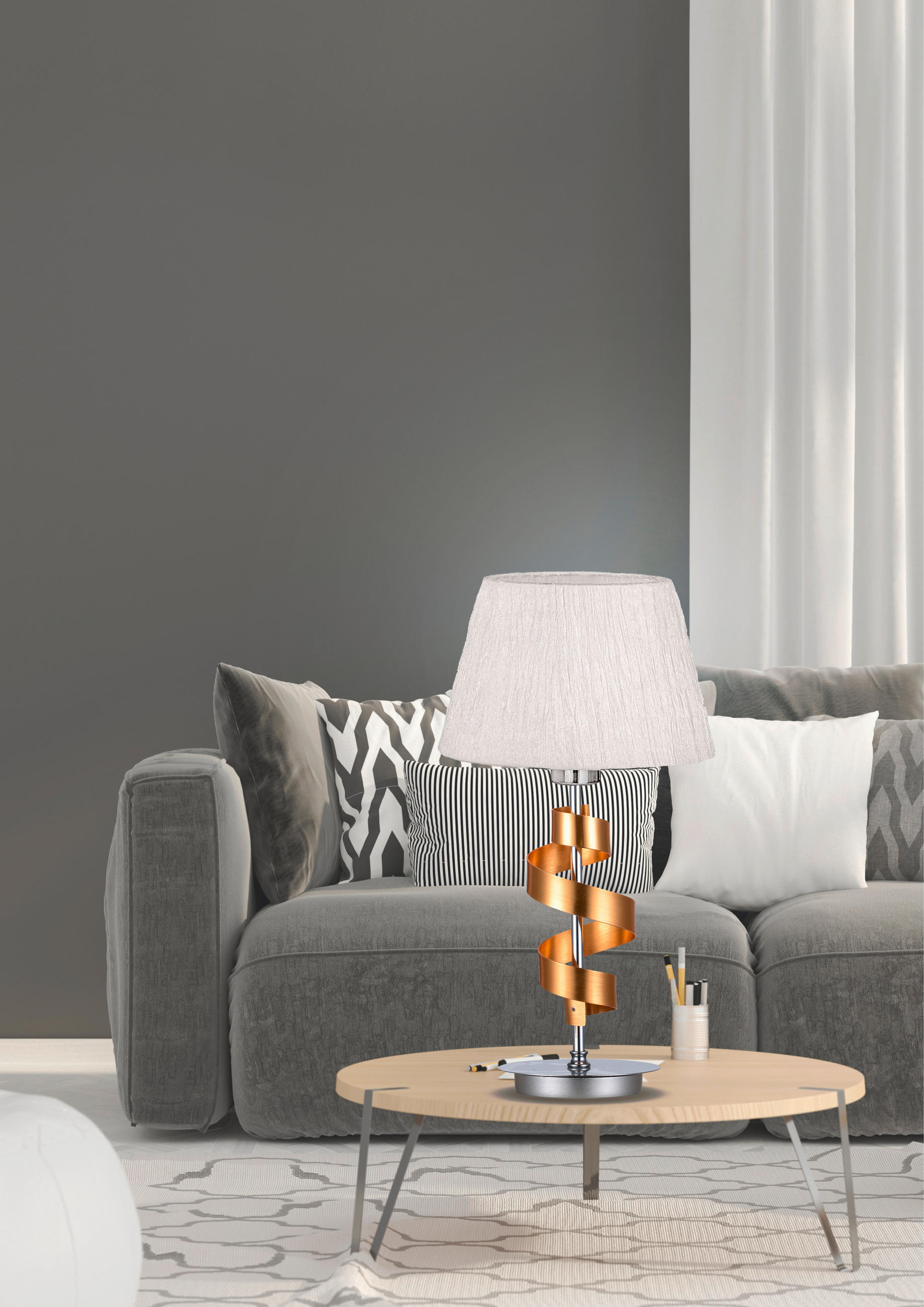 BORDSLAMPA Denis 25/46 cm   - kromfärg/guldfärgad, Klassisk, metall/plast (25/46cm)