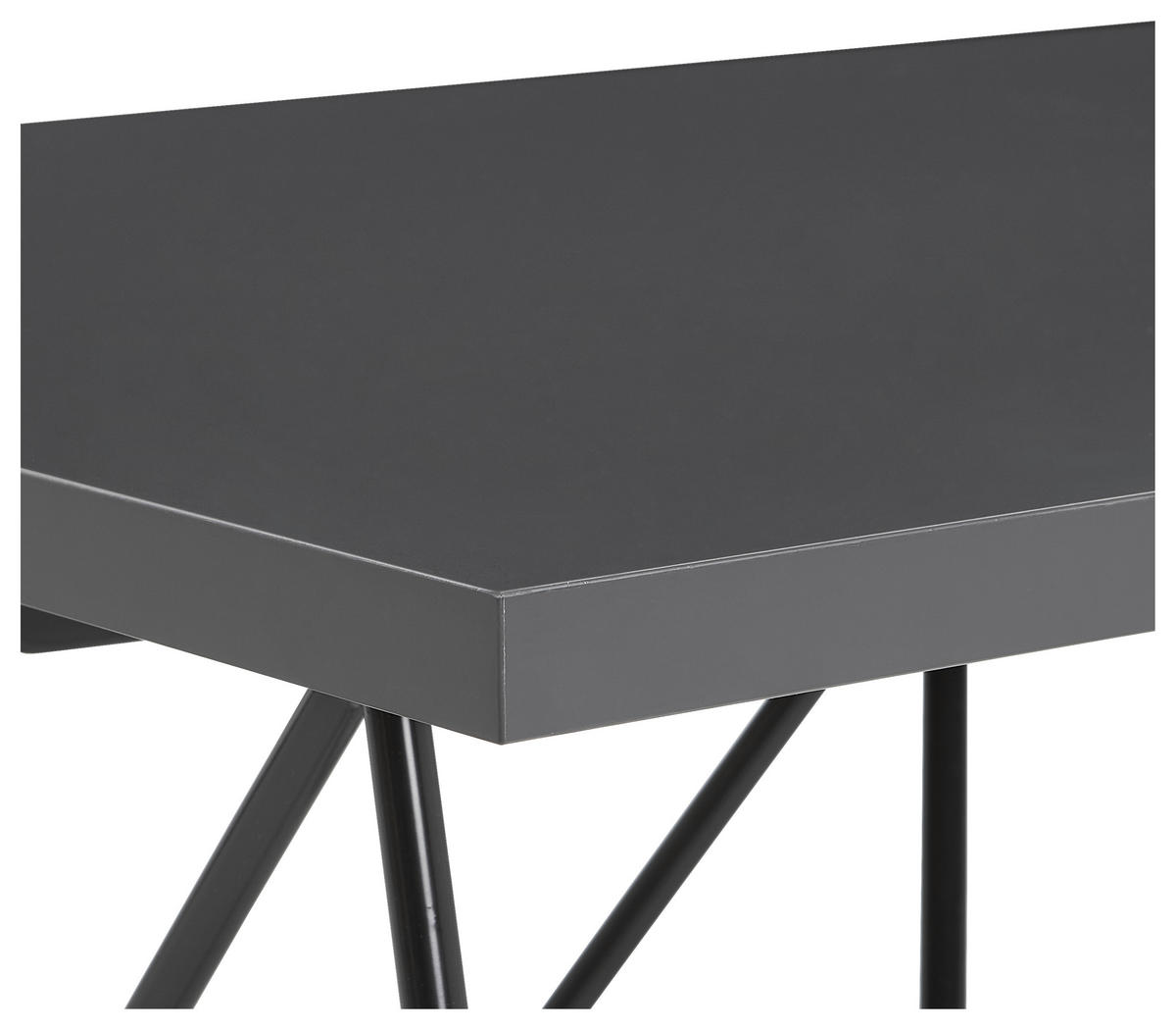 SKRIVBORD 160/65/75 cm  i antracit, svart  - svart/antracit, Design, metall/trämaterial (160/65/75cm) - Novel