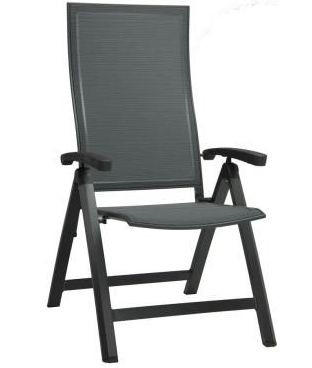 GARTENKLAPPSESSEL Aluminium Anthrazit, Dunkelgrau  - Dunkelgrau/Anthrazit, Basics, Textil/Metall (63/114,5/71cm) - Stern
