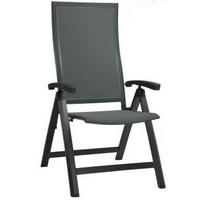 GARTENKLAPPSESSEL Aluminium Anthrazit, Dunkelgrau  - Dunkelgrau/Anthrazit, Basics, Textil/Metall (63/114,5/71cm) - Stern