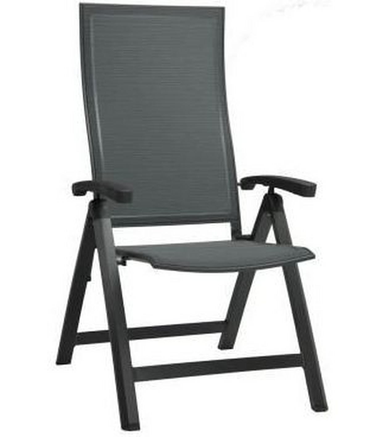 GARTENKLAPPSESSEL Aluminium Anthrazit, Dunkelgrau  - Dunkelgrau/Anthrazit, Basics, Textil/Metall (63/114,5/71cm) - Stern