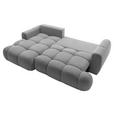 ECKSOFA Hellgrau Struktur  inkl. Rückenkissen, Bettkasten, Schlaffunktion, Rücken echt, Liegefläche im Originalstoff  - Hellgrau/Schwarz, KONVENTIONELL, Kunststoff/Textil (172/272cm) - Carryhome