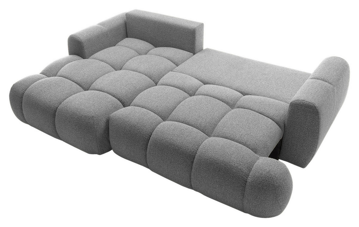 ECKSOFA Hellgrau Struktur  - Hellgrau/Schwarz, KONVENTIONELL, Kunststoff/Textil (172/272cm) - Carryhome