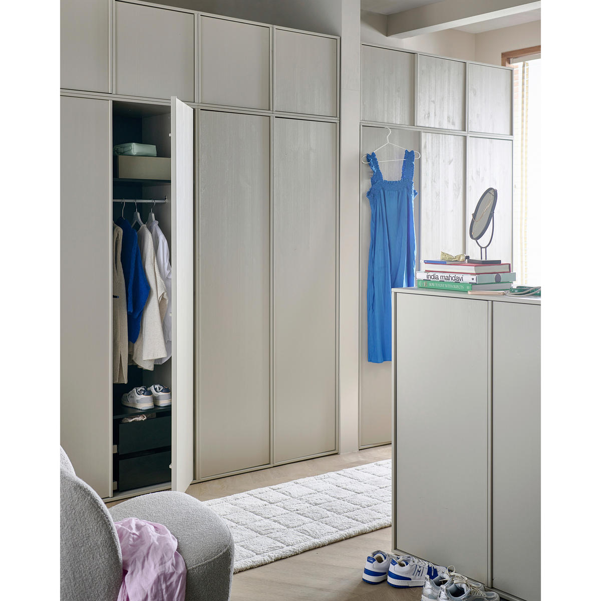 SITZBANK 50/50/58 cm Grau Kiefer massiv  - Grau, Design, Holz (50/50/58cm) - Livetastic