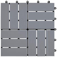 TERRASSENFLIESE Grau, Schwarz 10 Stück  - Schwarz/Grau, MODERN, Holz/Kunststoff (30/30/2,4cm) - Ambia Garden