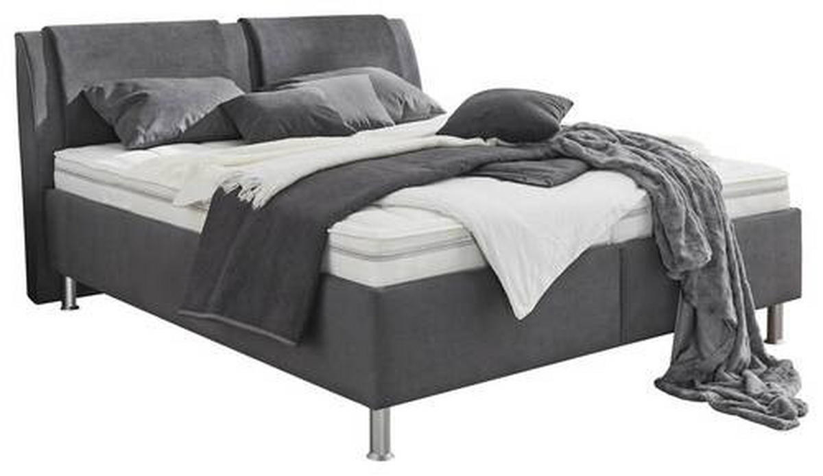 POLSTERBETT 180/200 cm  in Anthrazit, Grau  - Weiss/Anthrazit, Konventionell, Holz/Holzwerkstoff (180/200cm) - Beldomo - Sleep