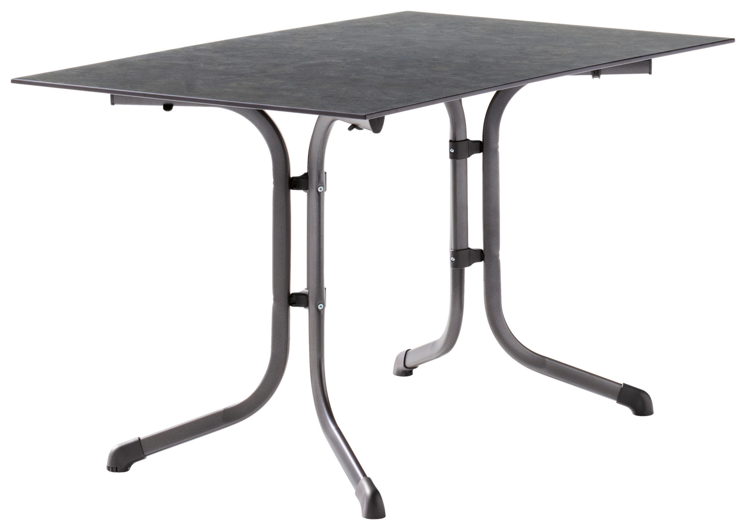 GARTENKLAPPTISCH 120/80/73 cm Metall, Kunststoff rechteckig  - Schieferfarben/Silberfarben, Basics, Kunststoff/Metall (120/80/73cm) - Sieger