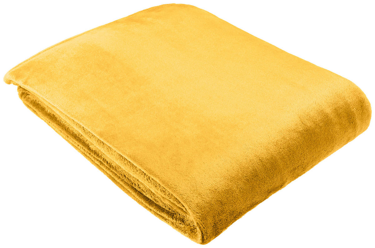 PĂTURĂ 220/240 cm  - galben, Basics, textil (220/240cm) - Novel
