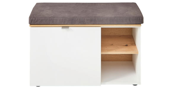 GARDEROBENBANK Bari in 78/50/38 cm - Silberfarben/Hellgrau, Design, Holzwerkstoff/Kunststoff (78/50/38cm) - Xora