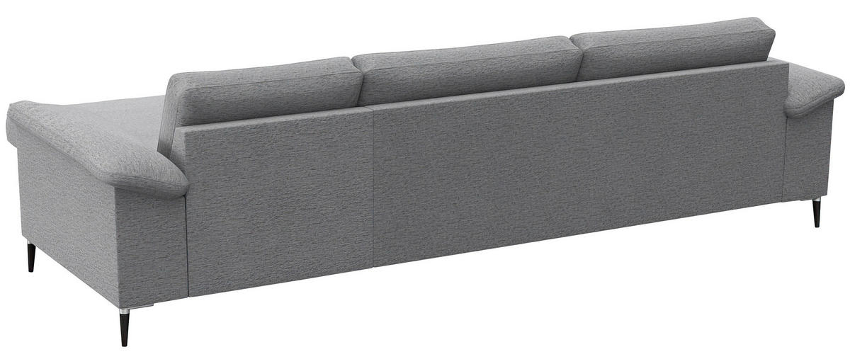 ECKSOFA Hellgrau Flachgewebe  - Hellgrau/Alufarben, Design, Textil/Metall (274/159cm) - Livetastic