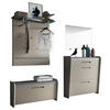 GARDEROBE 4-teilig  in 205/185/36 cm  - Taupe/Alufarben, Design, Holzwerkstoff/Metall (205/185/36cm) - Dieter Knoll