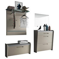 GARDEROBE 4-teilig  in 205/185/36 cm  - Taupe/Alufarben, Design, Holzwerkstoff/Metall (205/185/36cm) - Dieter Knoll