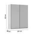 SCHWEBETÜRENSCHRANK 201/223/68 cm 2-türig Grau  - Alufarben/Grau, KONVENTIONELL, Holzwerkstoff/Metall (201/223/68cm) - Novel