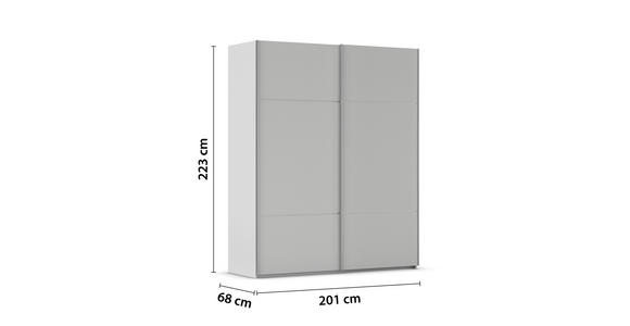 SCHWEBETÜRENSCHRANK 201/223/68 cm 2-türig Grau - Alufarben/Grau, KONVENTIONELL, Holzwerkstoff/Metall (201/223/68cm) - Novel
