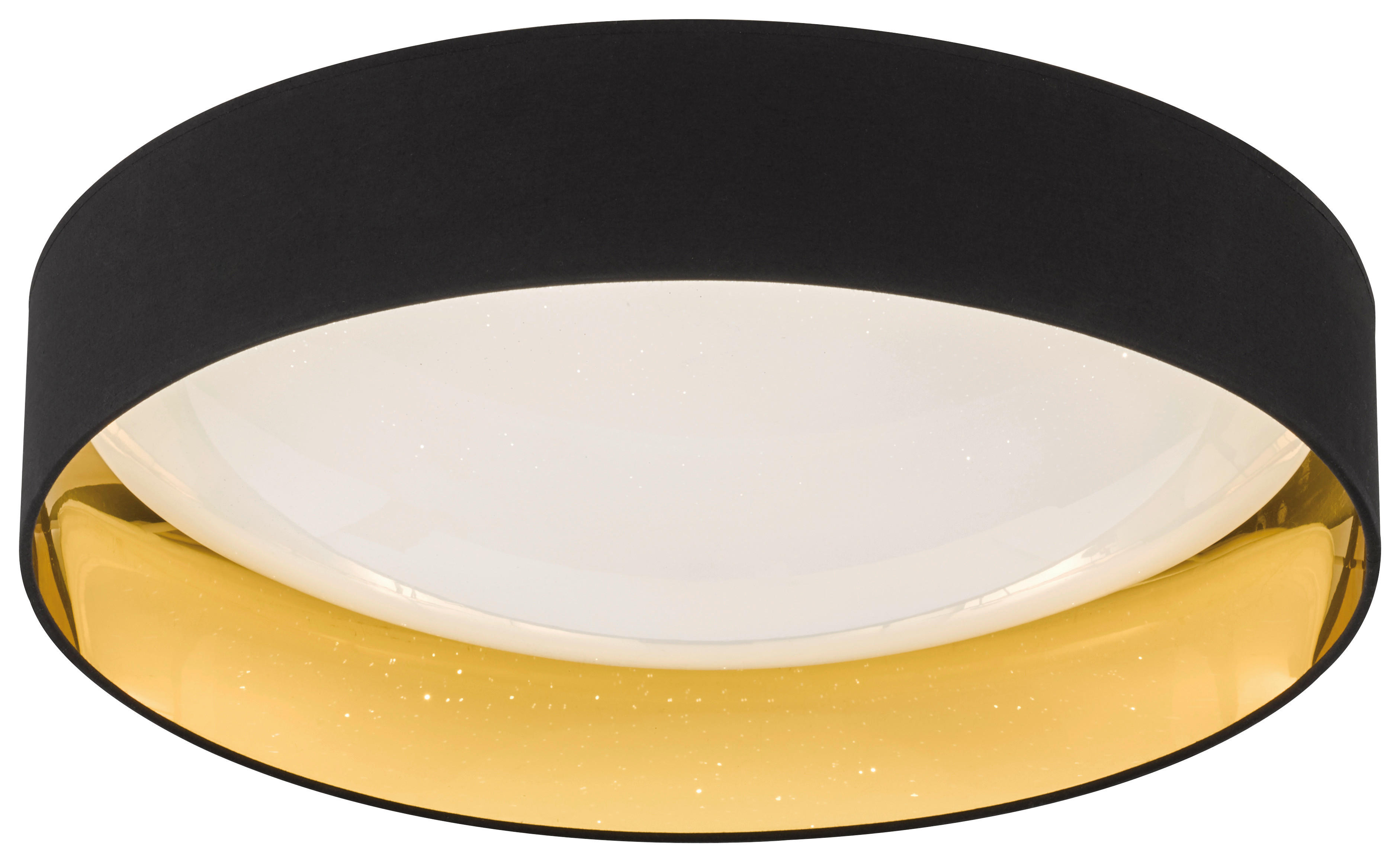 LED-TAKLAMPA  60/13 cm    - svart/guldfärgad, Design, textil/plast (60/13cm) - Fischer & Honsel