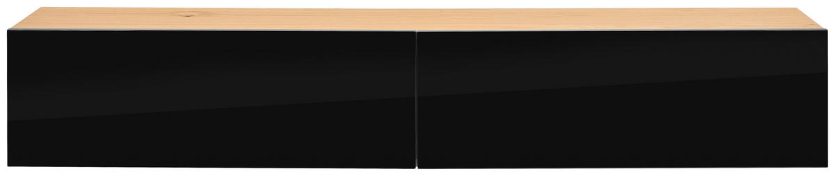 NIZKA OMARICA naravne barve, črna, visoki sijaj  - črna/naravne barve, Design, leseni material/les (180/33/30cm) - MID.YOU