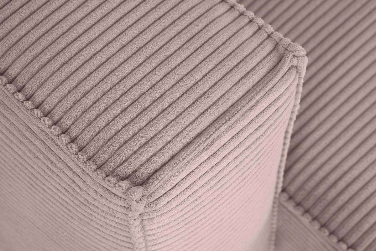 ECKSOFA in Feincord Altrosa  - Schwarz/Altrosa, Konventionell, Kunststoff/Textil (242/151cm) - Carryhome