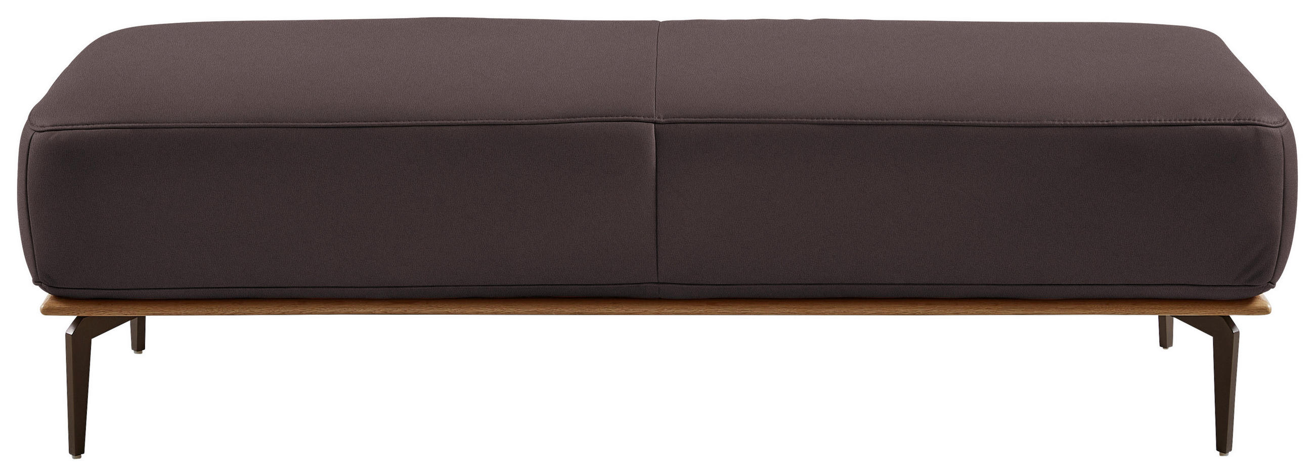 HOCKER in Holz, Leder Dunkelbraun  - Dunkelbraun/Bronzefarben, Design, Leder/Holz (151/44/61cm) - Valnatura