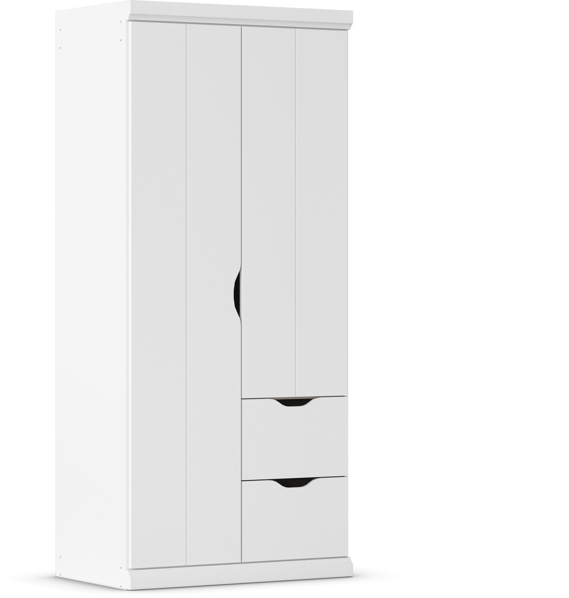 KLEIDERSCHRANK 91/203/56 cm 2-türig Weiß  - Weiß, Basics, Holzwerkstoff (91/203/56cm) - Boxxx