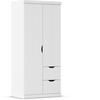 KLEIDERSCHRANK 91/203/56 cm 2-türig Weiß  - Weiß, Basics, Holzwerkstoff (91/203/56cm) - Boxxx
