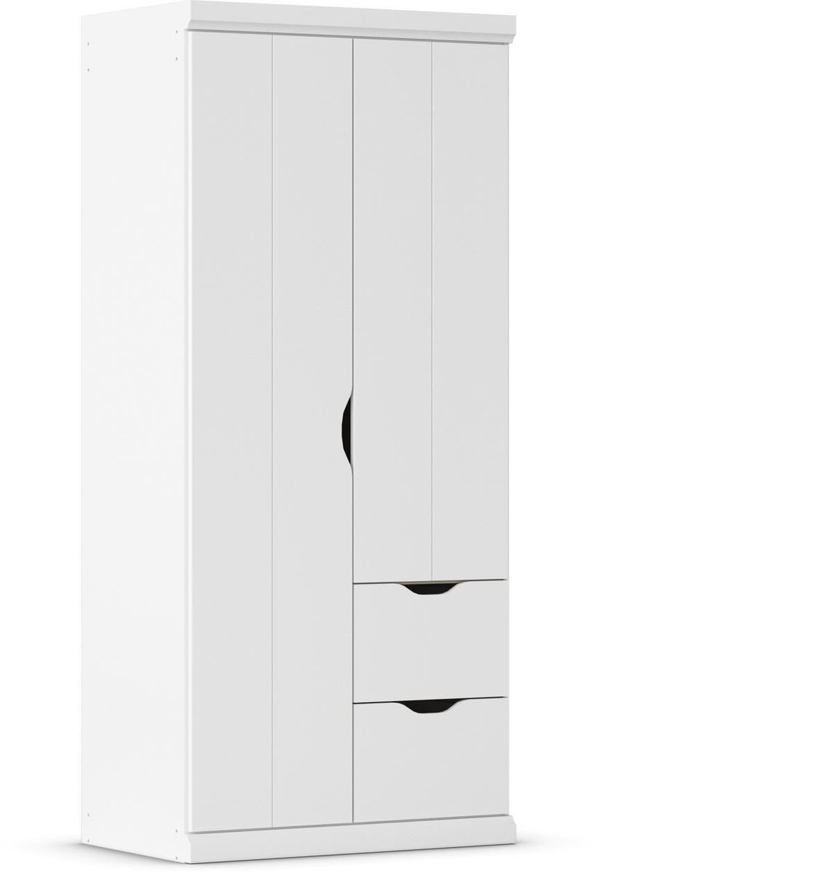 KLEIDERSCHRANK 91/203/56 cm 2-türig Weiß  - Weiß, Basics, Holzwerkstoff (91/203/56cm) - Boxxx