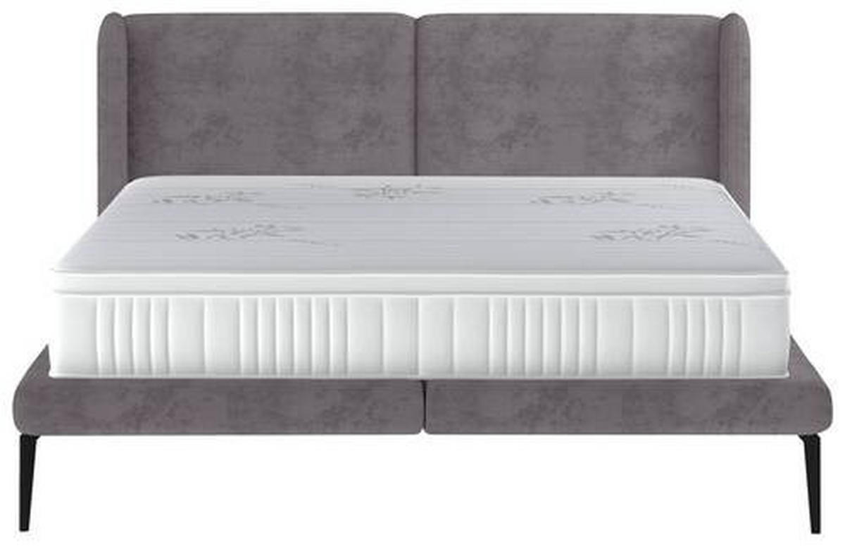 KÁRPITOZOTT ÁGY 180/200 cm  szürkésbarna  - fekete/szürkésbarna, Modern, textil/fém (180/200cm) - Livetastic