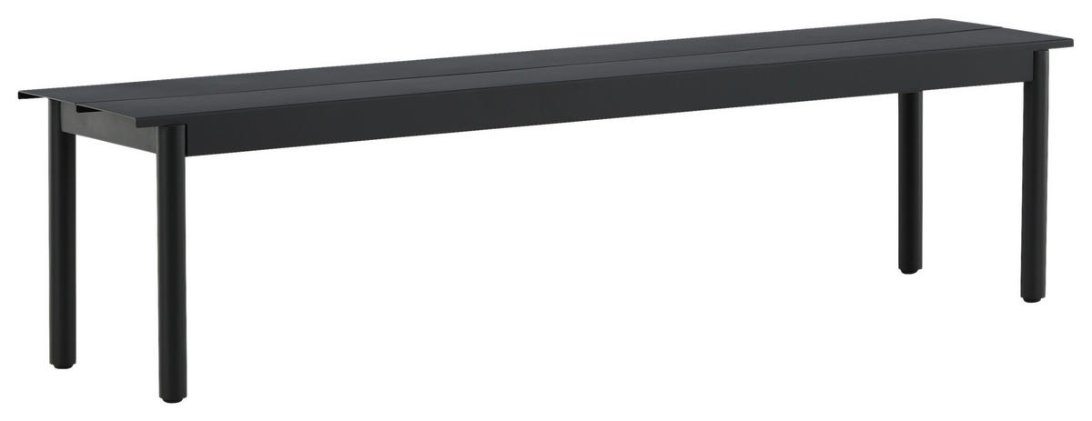 GARTENBANK 180/35/40 cm  Aluminium  - Schwarz, KONVENTIONELL, Metall (180/35/40cm) - Gardenson