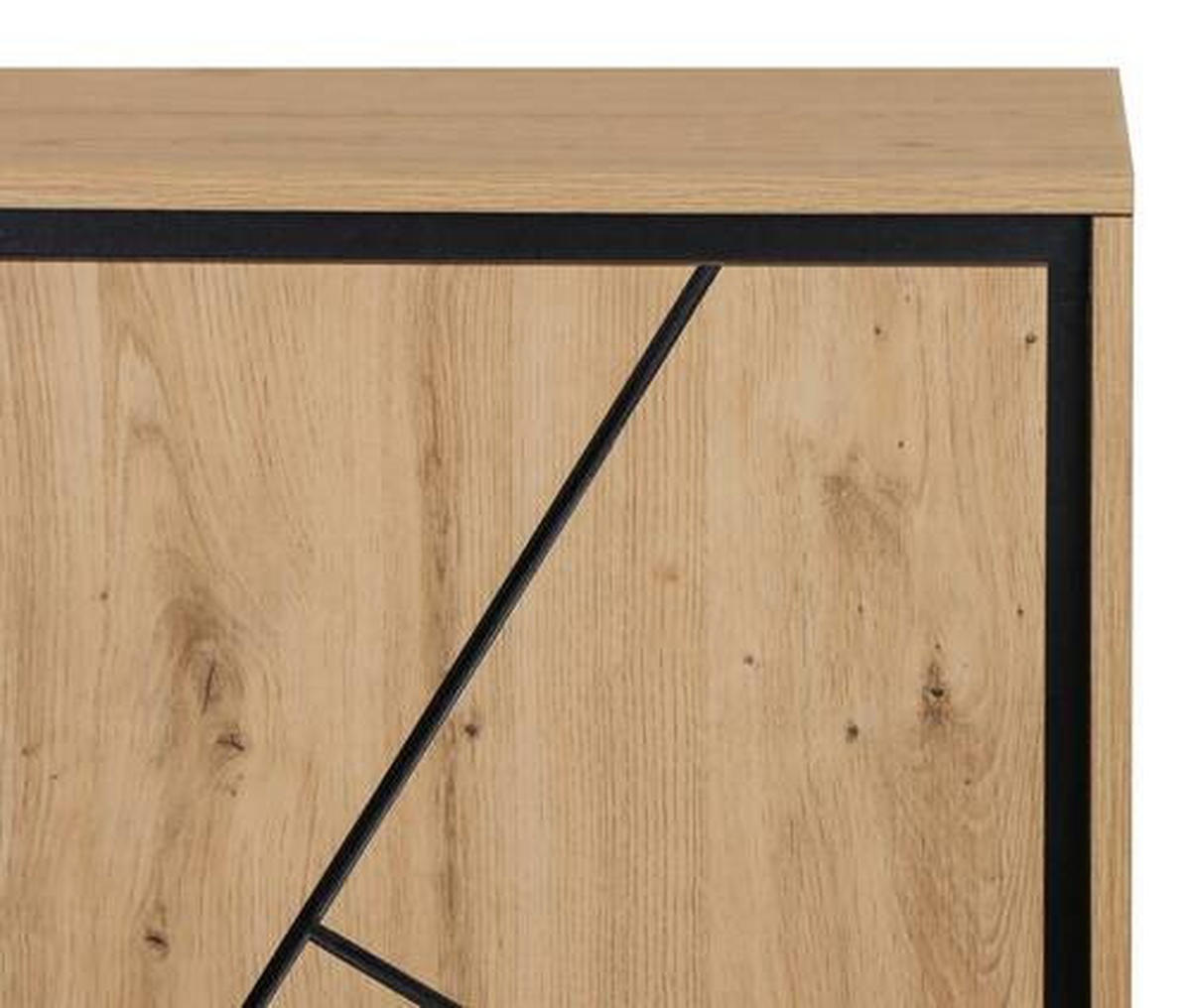 SIDEBOARD 110/125/40 cm  - svart/ekfärgad, Lifestyle, metall/trämaterial (110/125/40cm) - MID.YOU