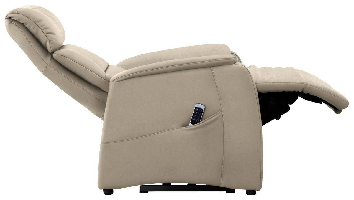 FERNSEHSESSEL in Creme  - Creme/Schwarz, Konventionell, Leder/Kunststoff (69/109/83cm) - Cantus