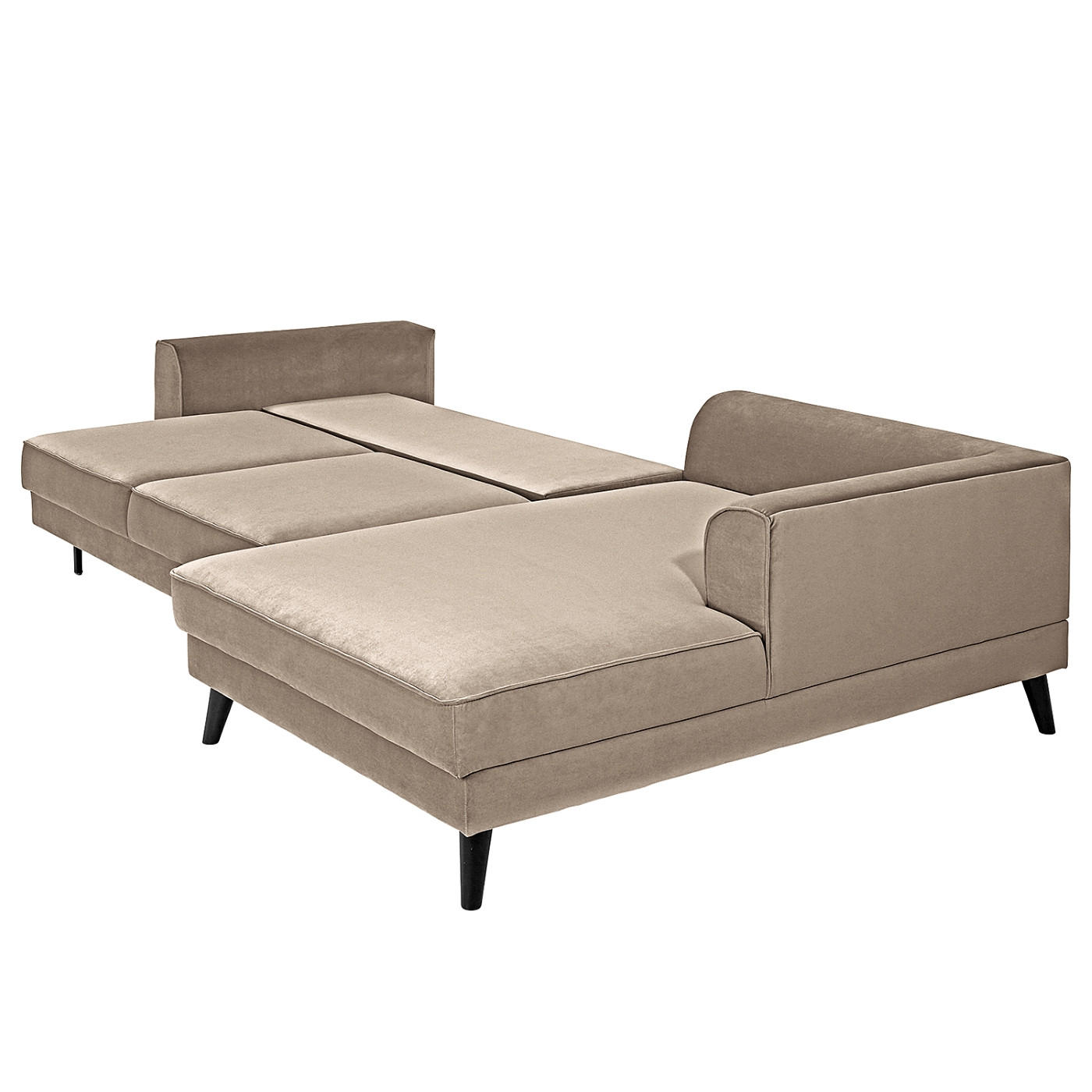 Thumbnail - Trendmanufaktur Eckschlafsofa, Hellgrau, Textil, Wenge, 4-Sitzer, 280x85x169 cm, Made in Europe, Typenauswahl, Bettkaste...