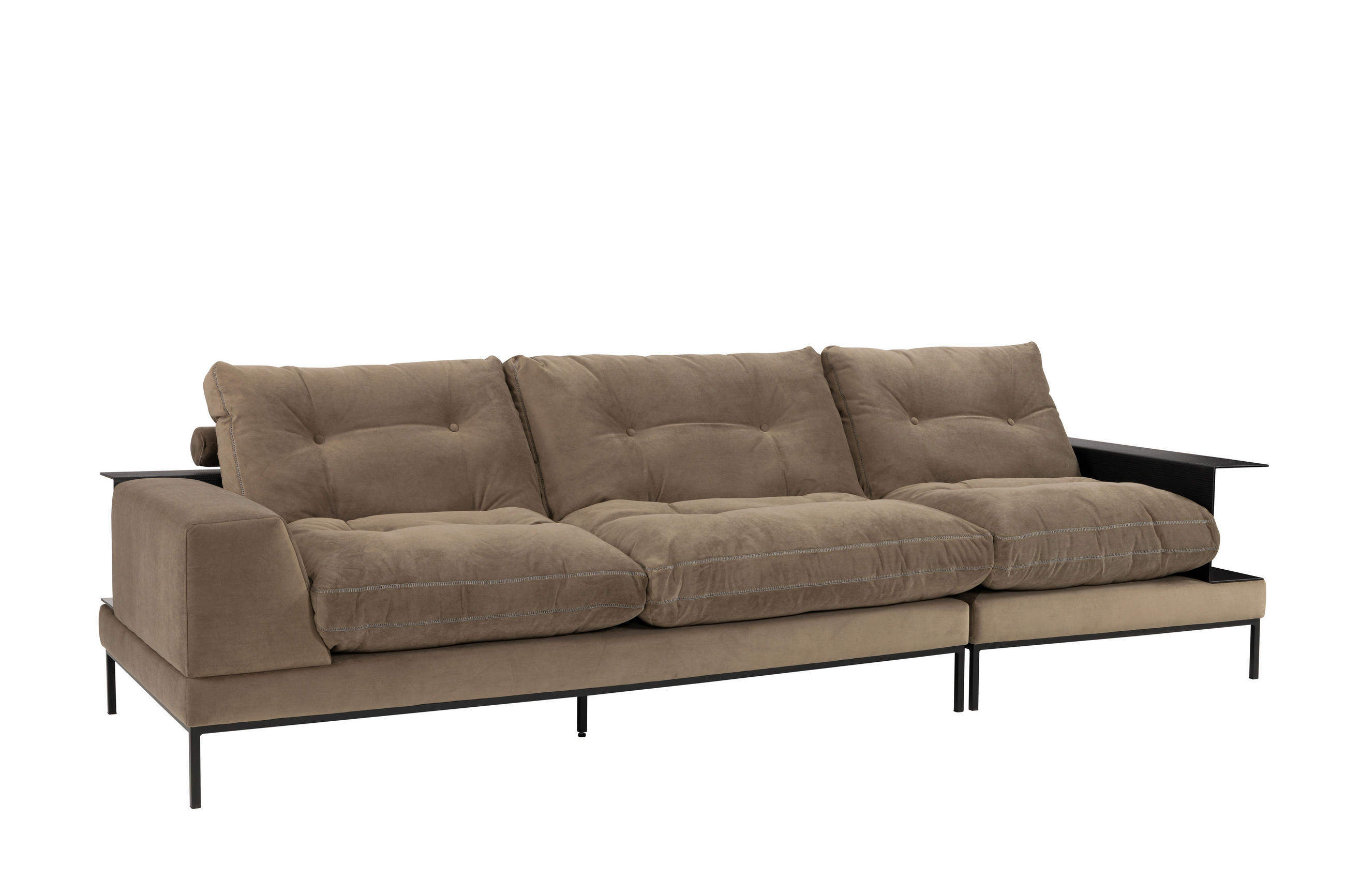 SOFFA i brun, grön, svart  - grön/brun, Design, metall/trä (306/87/306cm) - Johann Jakob