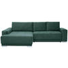 ECKSOFA inkl. Funktionen Dunkelgrün Flachgewebe  - Dunkelgrün/Silberfarben, Design, Holz/Textil (195/293cm) - Cantus