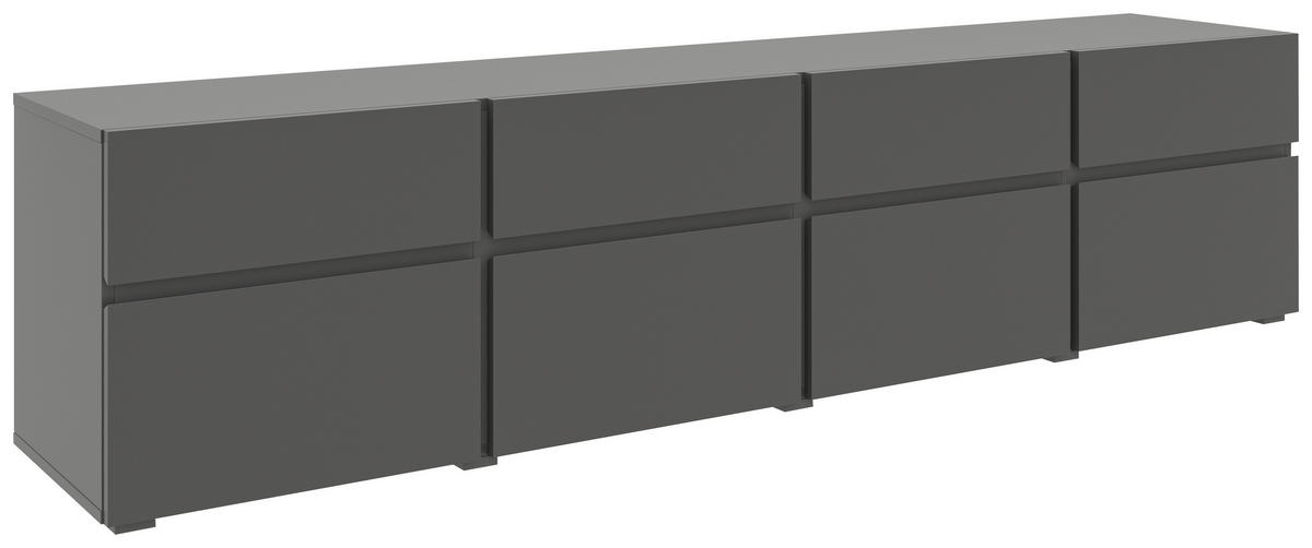 LOWBOARD  in 200/52,8/40 cm  - Anthrazit/Schwarz, Design, Holzwerkstoff (200/52,8/40cm) - Xora