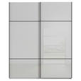 SCHWEBETÜRENSCHRANK  in Grau, Weiß  - Schwarz/Weiß, KONVENTIONELL, Glas/Holzwerkstoff (181/223/67cm) - Novel