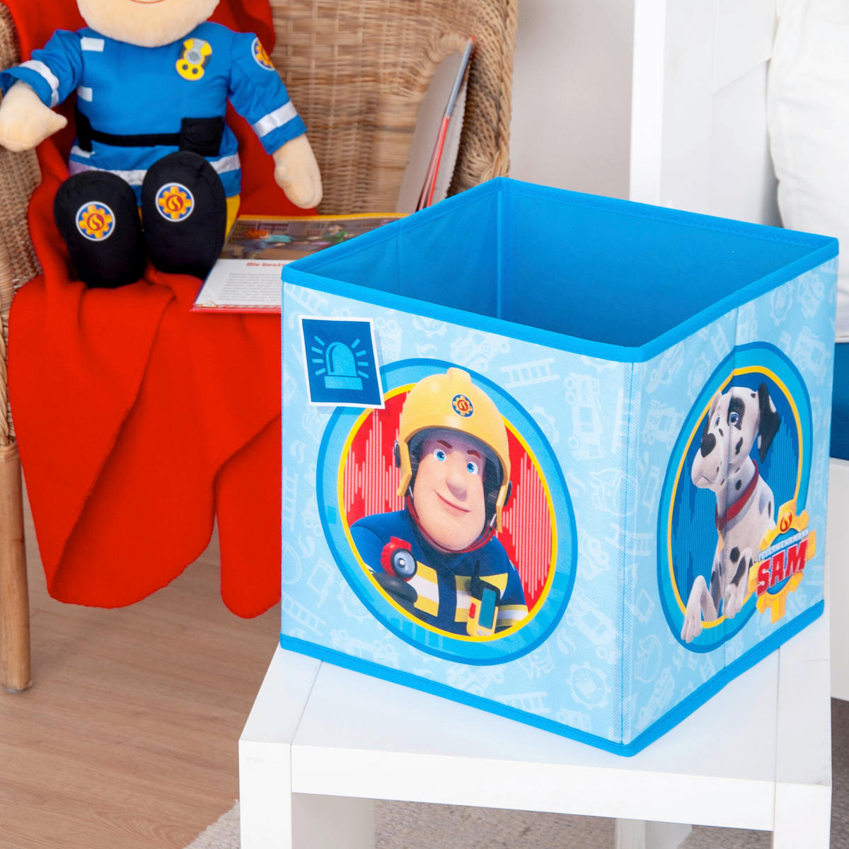 AUFBEWAHRUNGSBOX Feuerwehrmann Sam  - Multicolor/Hellblau, Basics, Textil (30/30/30cm) - Herding