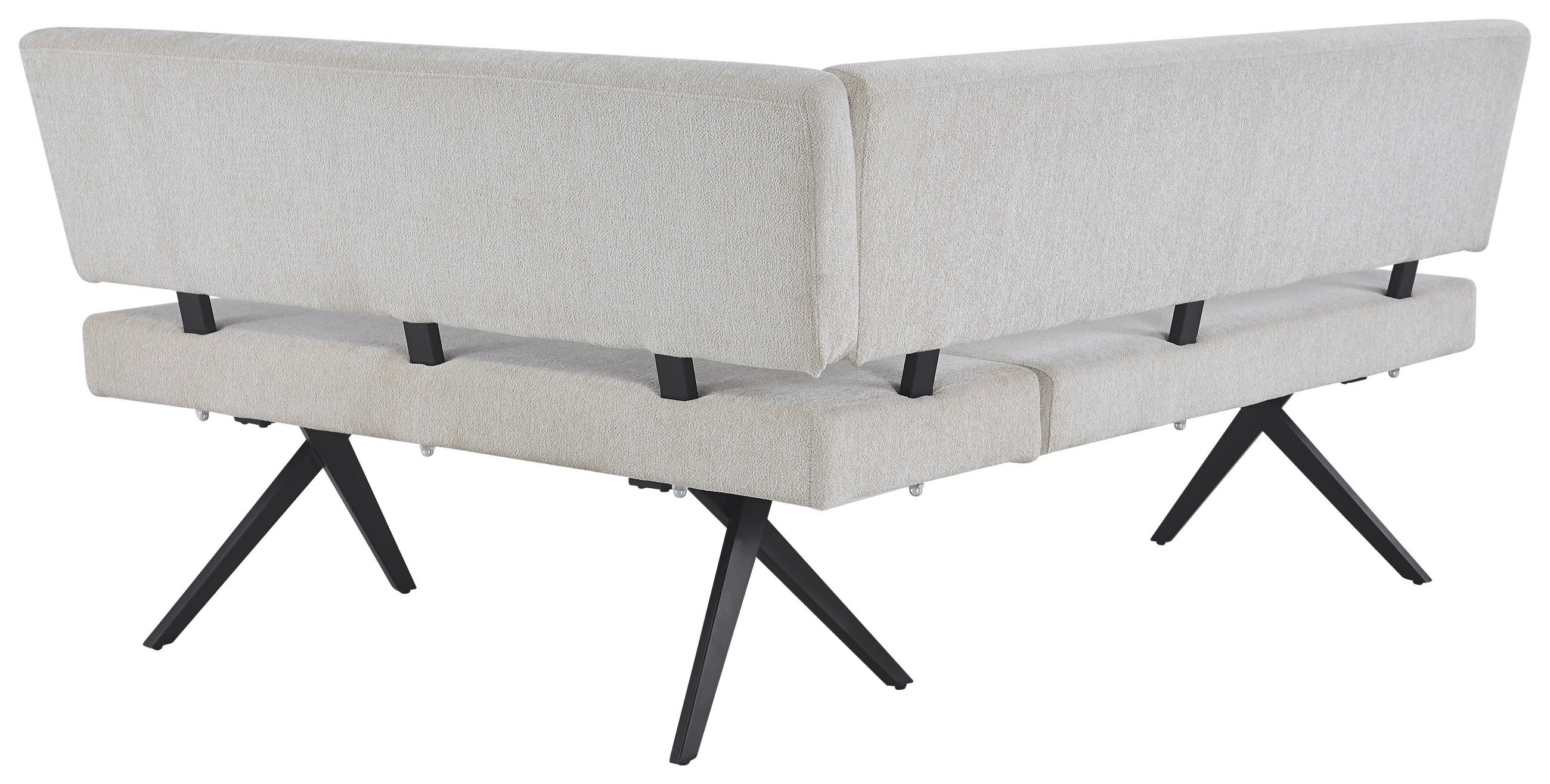 ECKBANK  in Beige  - Beige/Schwarz, KONVENTIONELL, Textil/Metall (190/150/90/62cm) - MID.YOU