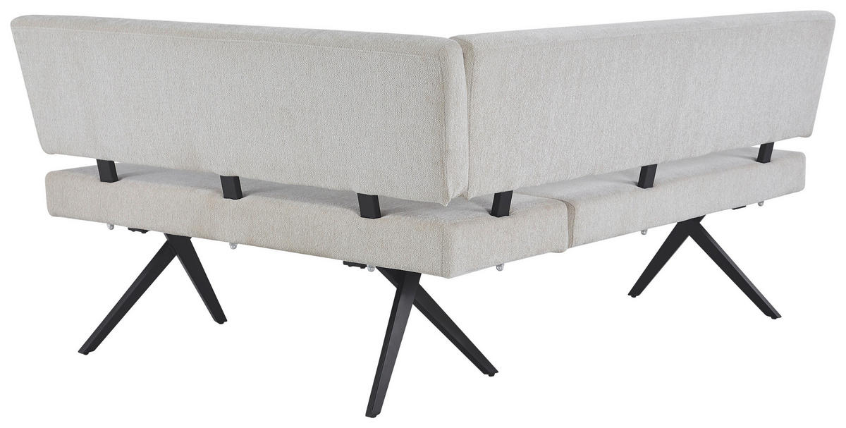 ECKBANK  in Beige  - Beige/Schwarz, KONVENTIONELL, Textil/Metall (190/150/90/62cm) - MID.YOU