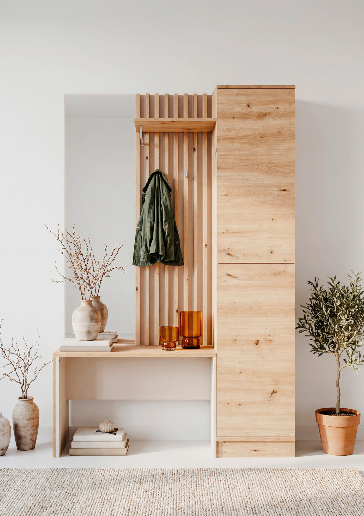 GARDEROBE 122/190/37 cm  - Kaschmir/Eiche Artisan, Modern, Glas/Holzwerkstoff (122/190/37cm) - MID.YOU