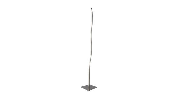 Led Stehlampe Alison Dimmbar Silber, Schlank Geschwungen - Sandfarben/Silberfarben, MODERN, Kunststoff/Metall (22/145cm) - Luca Bessoni
