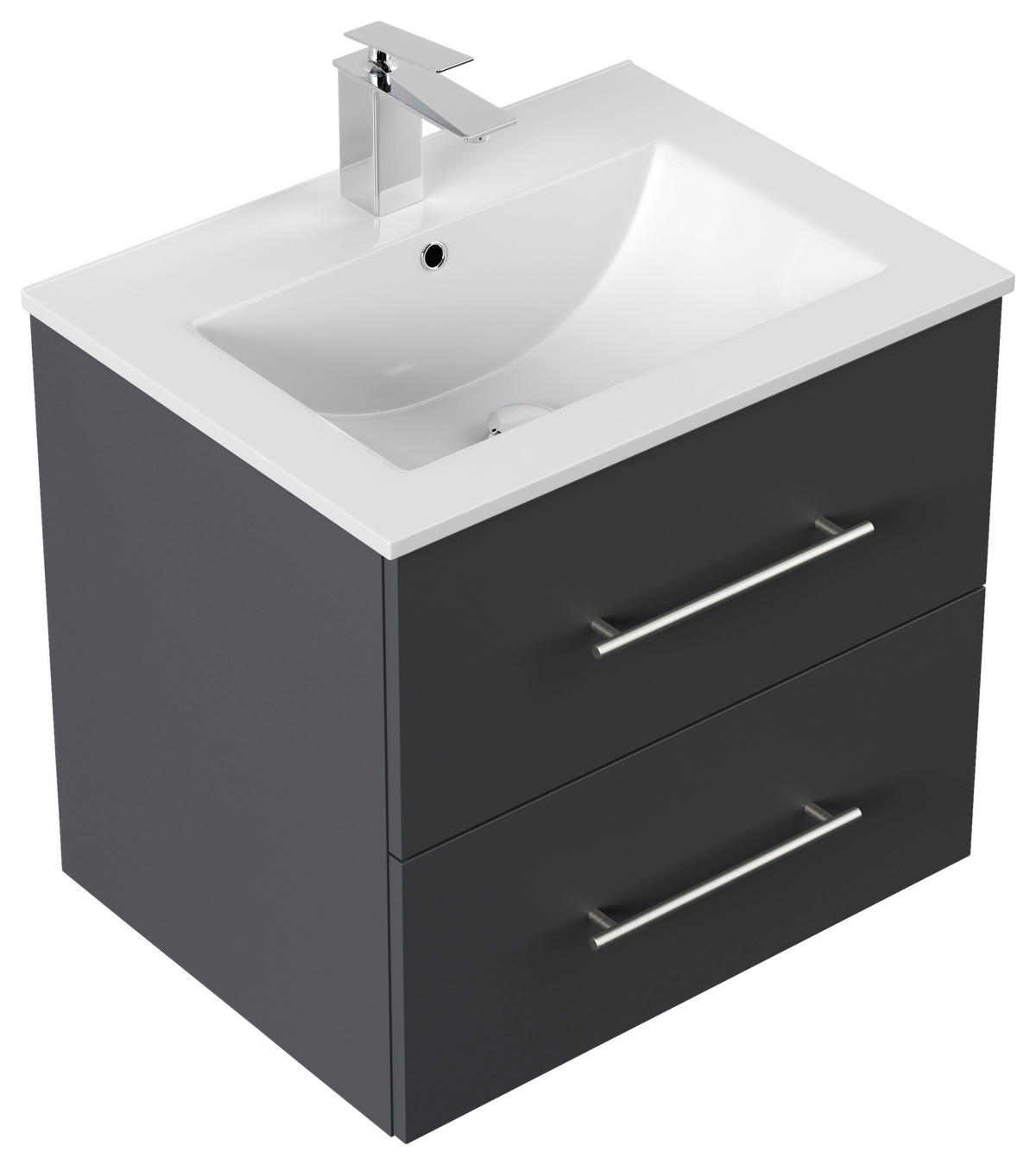 WASCHTISCHKOMBI 61,5 cm  - Graphitfarben/Weiß, Basics, Keramik/Holzwerkstoff (61,5cm) - MID.YOU