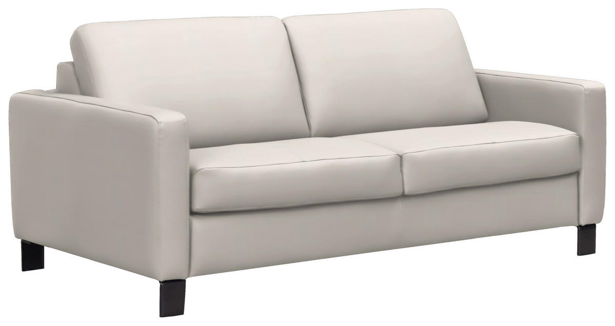 SCHLAFSOFA in Textil, Leder Ecru  - Ecru/Schwarz, Konventionell, Leder/Textil (190/87/100cm) - Celina Home