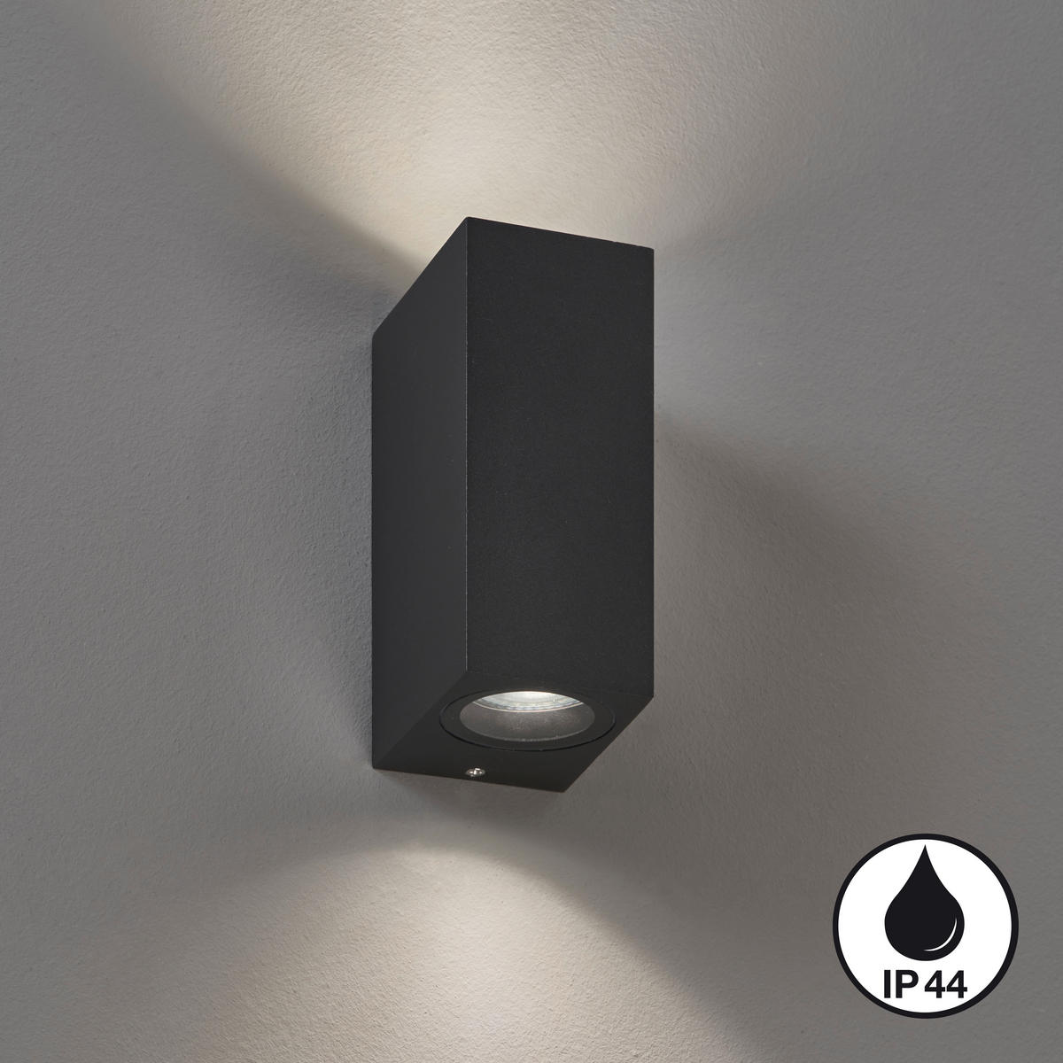 VÄGGLAMPA UTOMHUS - svart, Basics, metall (15/6,5/9,20cm) - Fischer & Honsel