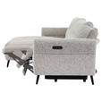 ECKSOFA  in Webstoff Grau Rücken echt, Armteilverstellung, Relaxfunktion  156/220 cm  - Schwarz/Grau, Design, Textil/Metall (156/220cm) - Carryhome