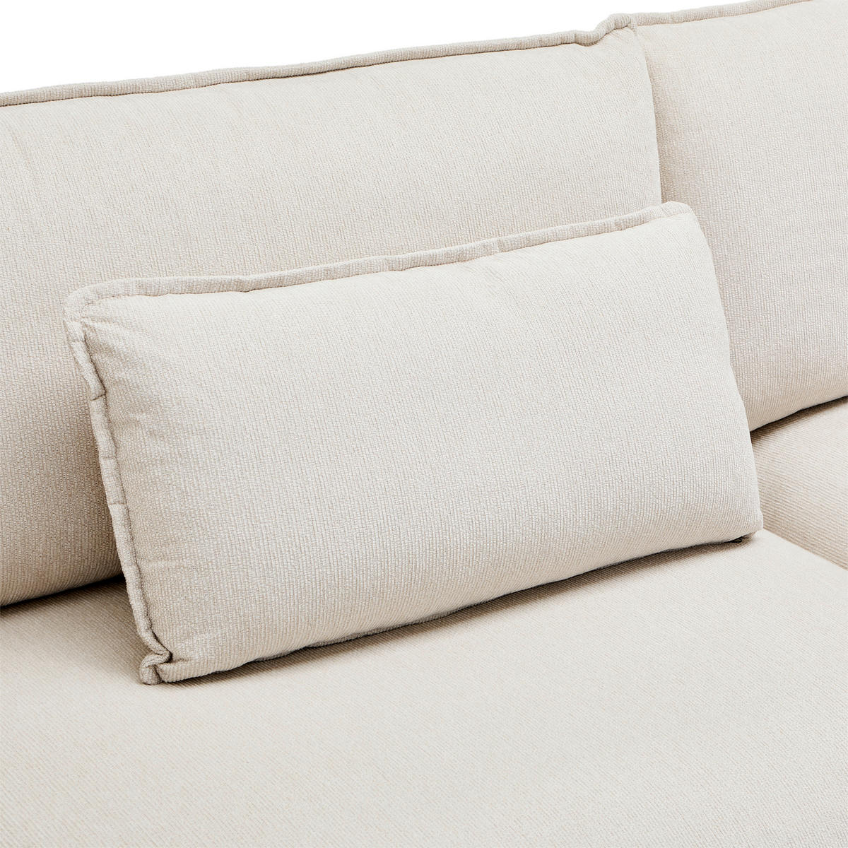 ROHOVÁ SEDACIA SÚPRAVA, textil, krémová - krémová/tmavohnedá, Basics, drevo/textil (301/315cm) - Livetastic
