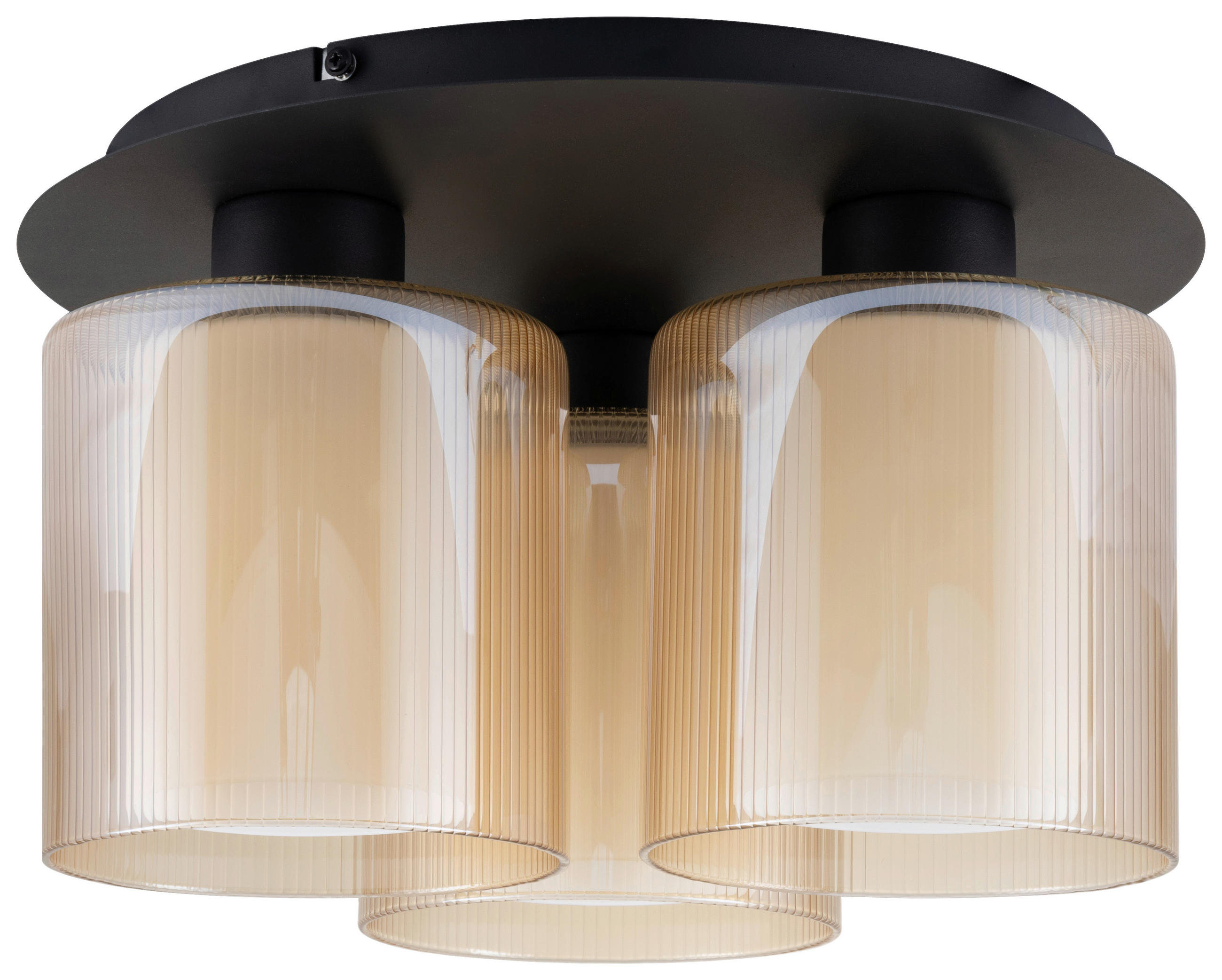 DECKENLEUCHTE 35/21 cm   - Bernsteinfarben, Design, Glas/Metall (35/21cm) - Collet's Monde