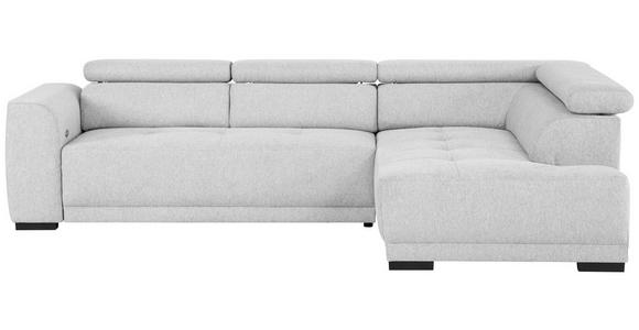 ECKSOFA Silberfarben Struktur - Silberfarben/Schwarz, Design, Kunststoff/Textil (284/205cm) - Xora