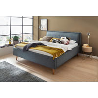 POLSTERBETT 140/200 cm  in Blau  - Blau/Eichefarben, Konventionell, Holz/Textil (140/200cm) - Livetastic