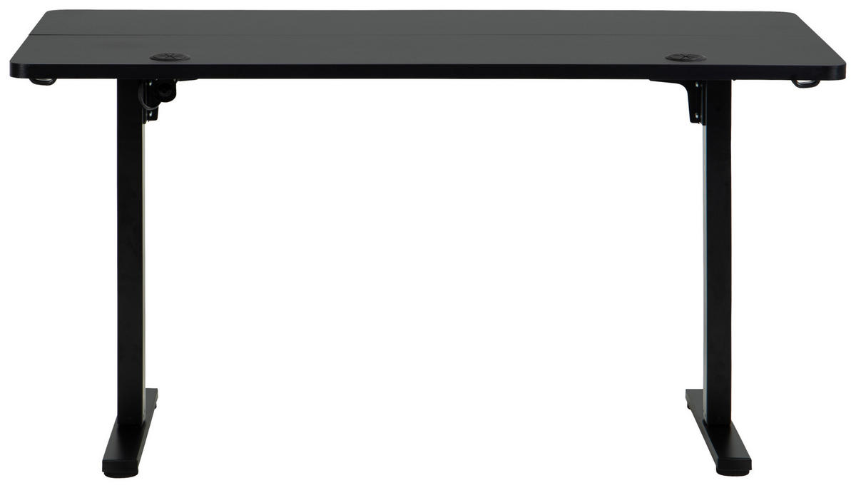 SCHREIBTISCH 140/70/72/118 cm Schwarz elektrisch höhenverstellbar  - Schwarz, MODERN, Holzwerkstoff/Metall (140/70/72/118cm) - Livetastic